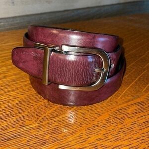 Leather reversible belt